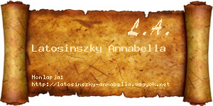 Latosinszky Annabella névjegykártya